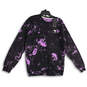NWT Mens Purple Black Tie Dye Crew Neck Pullover Sweatshirt Size Medium image number 1