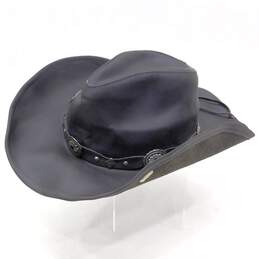 Stetson Rodeo Dr Collection Mens Black Leather Western Cowboy Hat Size Medium