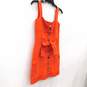 DVF DIANE von FURSTENBERG  SOSIE Orange Sleeveless Button-Down Tie Sash Women's Mini Dress Size 4 with COA image number 3