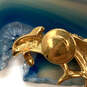 Designer Swarovski Gold-Tone Rhinestones Crystal Dolphin Brooch Pin image number 4
