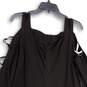 Womens Black 3/4 Sleeve Cold Shoulder Pullover Shift Dress Size Large image number 3