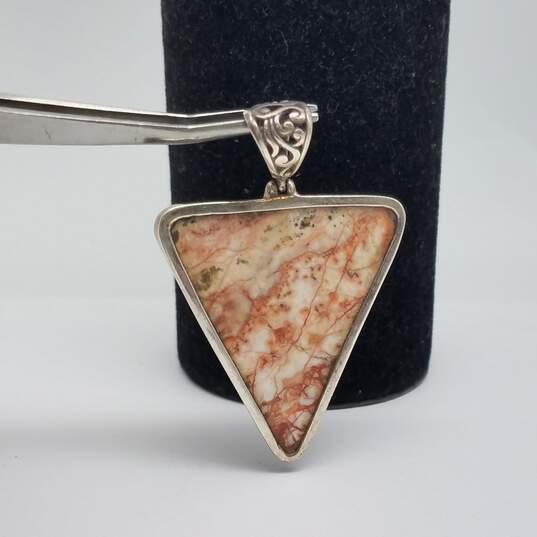 Sterling Silver Agate Triangle Shape Pendant 18.3g image number 2