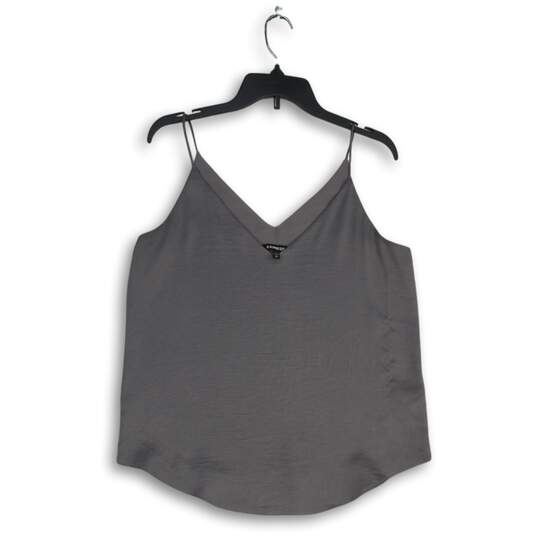 Express Womens Gray V-Neck Sleeveless Spaghetti Strap Pullover Blouse Top Size M image number 1