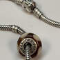 Designer Pandora S925 ALE Sterling Silver Snake Chain Orange Charm Bracelet image number 4