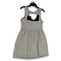 NWT Womens Black White Stripped Sleeveless Short Fit & Flare Dress Size L alternative image