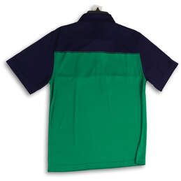 NWT Mens Blue Green Colorblock Collared Short Sleeve Golf Polo Shirt Size M alternative image
