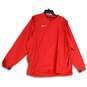 Mens Red Long Sleeve Zip Pocket Pullover Athletic T-Shirt Size 2XL image number 1