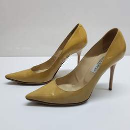 AUTHENTICATED Jimmy Choo Mustard Yellow Patent Leather Stiletto Heels Size 38 alternative image