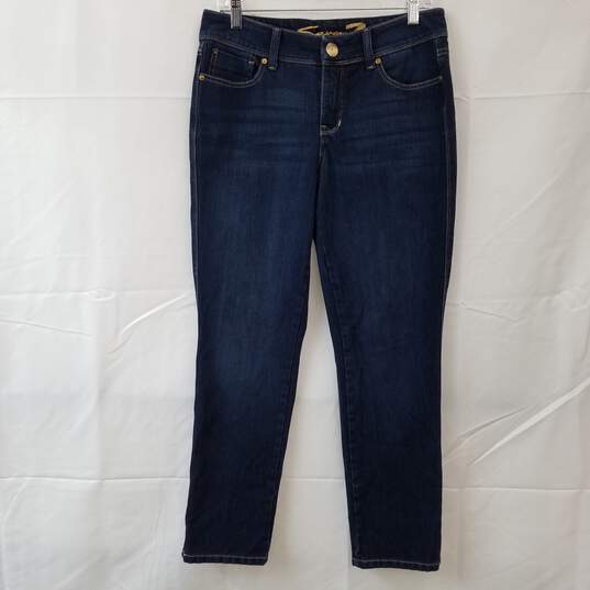Seven 7 Women's Size 6 Mid Rise Slim Straight Pant Blue Jean image number 1