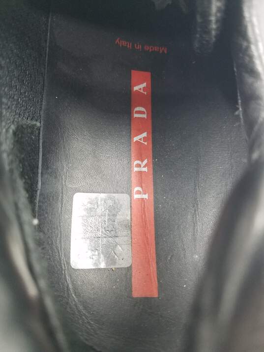 Prada Black Leather Trainers M 9.5E(4) COA image number 8