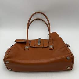 Michael Kors Womens Brown Leather Bottom Stud Double Handle Satchel Handbag
