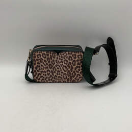 Womens Green Leopard Print Leather Bag Charm Clutch Crossbody Bag w/ Strap alternative image