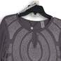 NWT Womens Gray Keyhole Neck Long Sleeve Pullover Blouse Top Size Large image number 3