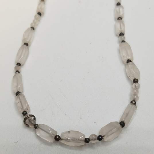 Sterling Silver Quartz Link 17 1/4inch Necklace 12.9g image number 3