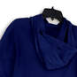 Mens Blue Regular Fit Long Sleeve V-Neck Hooded Pullover T-Shirt Size M image number 4