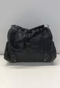 Michael Kors Black Leather Pleated Drawstring Satchel Bag image number 2