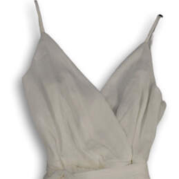 NWT Womens White Faux Wrap V-Neck Sleeveless Mini Fit and Flare Dress Sz L alternative image