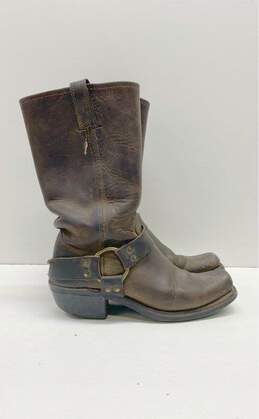 Frye Leather Harness Square Toe Boots Brown 6.5