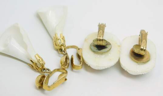 VNTG Mid Century MOP & Shell Clip Earrings image number 2