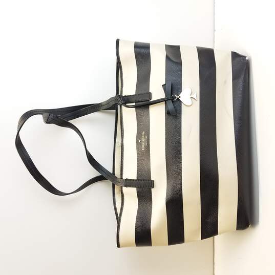 Buy the Kate Spade Faux Leather Striped Tote | GoodwillFinds