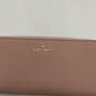 Womens Pink Leather Credit Card Holder Classic Zip Around Wristlet Wallet image number 4