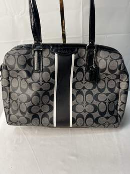 Certified Authentic Coach Black and Gray Handbag w/Shoulder Strap