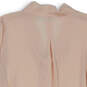 Womens Pink Long Sleeve Pleated Tie Neck Apricot  Blouse Top Size X-Large image number 4