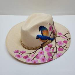 Valtierra Hand Painted Fedora Hat with Rope Chain