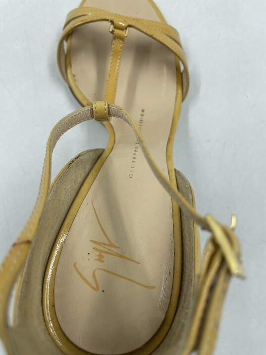 Authentic Giuseppe Zanotti T-Strap Yellow Patent Sandals W 5 image number 8