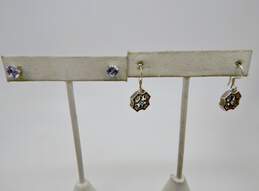 Romantic Sterling Silver Blue Cubic Zirconia Heart Pendant Necklace Earrings & Rings 15.6g alternative image
