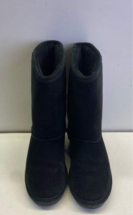 Bearpaw Black Suede Shearling Style Boots Women's Size 4 image number 6