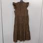 J. Crew Ruffled Tiered Leopard Dot Brown And Black Sleeveless Dress Size M NWT image number 3