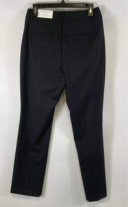 NWT Ann Taylor Womens Black Pockets Flat Front Straight Leg Trouser Pants Size 4 alternative image