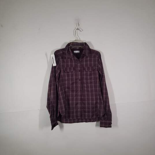 Womens Plaid Regular Fit Long Sleeve Collared Button-Up Shirt Size XS image number 1
