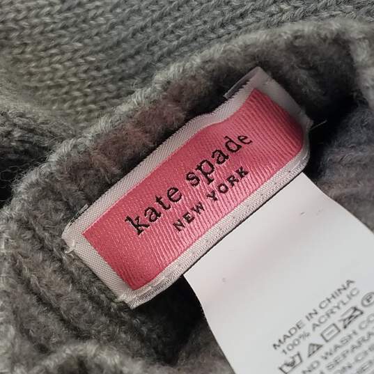Kate Spade Grey Bow Beanie and Gloves Set image number 3