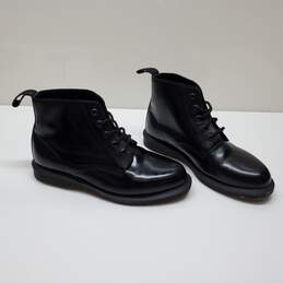 Dr Martens Emmeline Smooth Leather Lace Up Ankle Boots Black Polished Sz 7