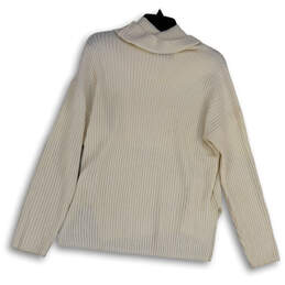 Womens White Knitted Cowl Neck Long Sleeve Pullover Sweater Size Small alternative image