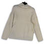 Womens White Knitted Cowl Neck Long Sleeve Pullover Sweater Size Small image number 2