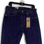 NWT Mens Blue 501 Denim Medium Wash Stretch Straight Jeans Size 32X36 image number 3