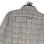 Mens White Gray Check Long Sleeve Collared Button-Up Shirt Size 16.5/34 image number 4
