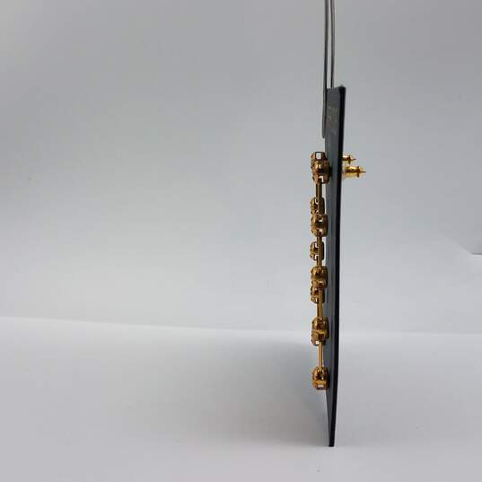 Elizabeth Cole Gold Tone Crystal Elegant Dangle Earrings w/bag 6.5g image number 5