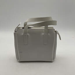 Womens White Leather Double Strap Inner Pocket Zipper Tote Handbag alternative image