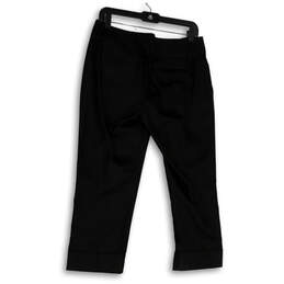 NWT Womens Black Flat Front Slash Pocket Straight Leg Cropped Pants Size 6 alternative image