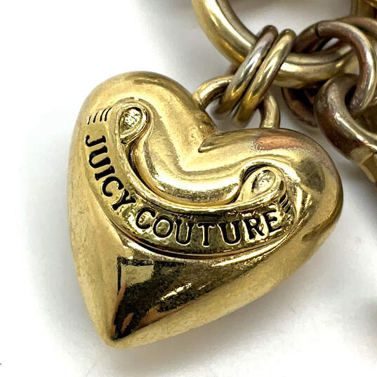 Designer Juicy Couture Gold-Tone Link Chain Toggle Heart Pendant Necklace image number 4