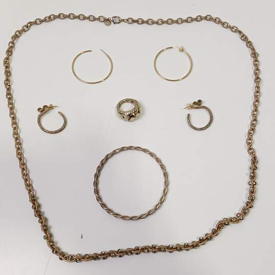 Bundle of Assorted Gold & Silver Toned Fashion Costume Jewelry image number 3