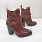 Coach 'Jackson' Saddle Brown Leather Stacked Heel Booties Women's Size 5B AUTHENTICATED image number 5