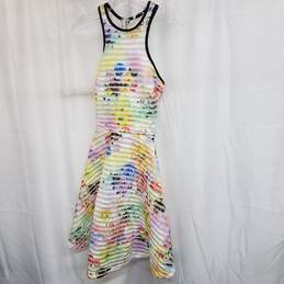Guess Fifi Floral Shadow Stripe Dress Size 0