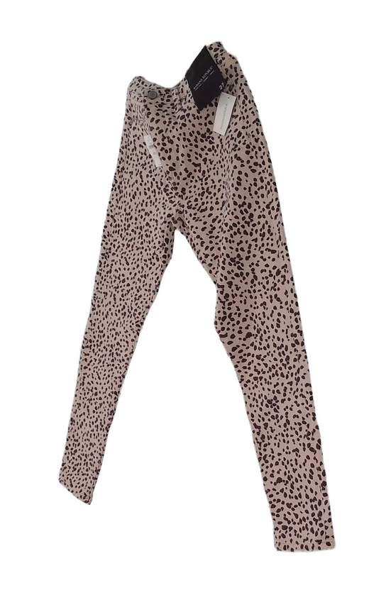 NWT Womens Brown Animal Print High Rise Denim Ankle Skinny Jeans Size 27 image number 1