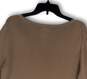 Womens Brown Round Neck Long Sleeve Stretch Pullover T-Shirt Size Large image number 4