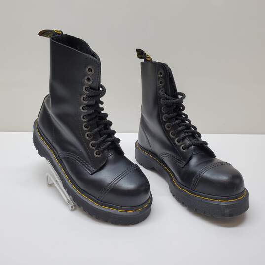 DR MARTENS Air Wair 10966 Steel Toe Black Leather Boots M5/ W6 image number 1